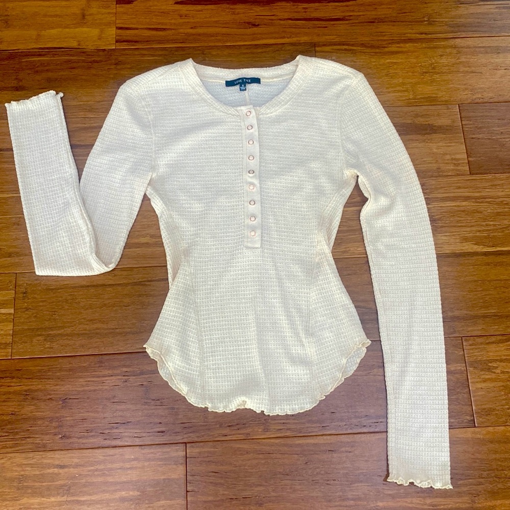 Cream colored fitted long sleeve